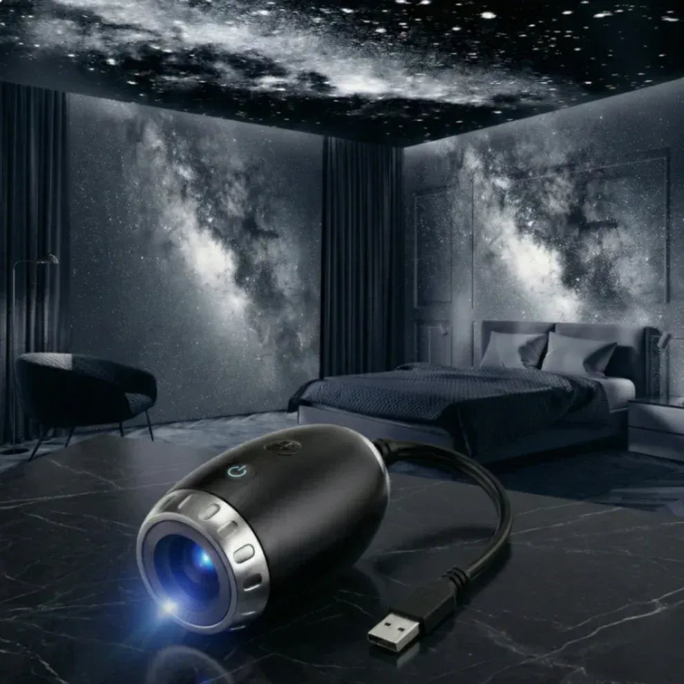 Galaxy Projector creating a starry light display
